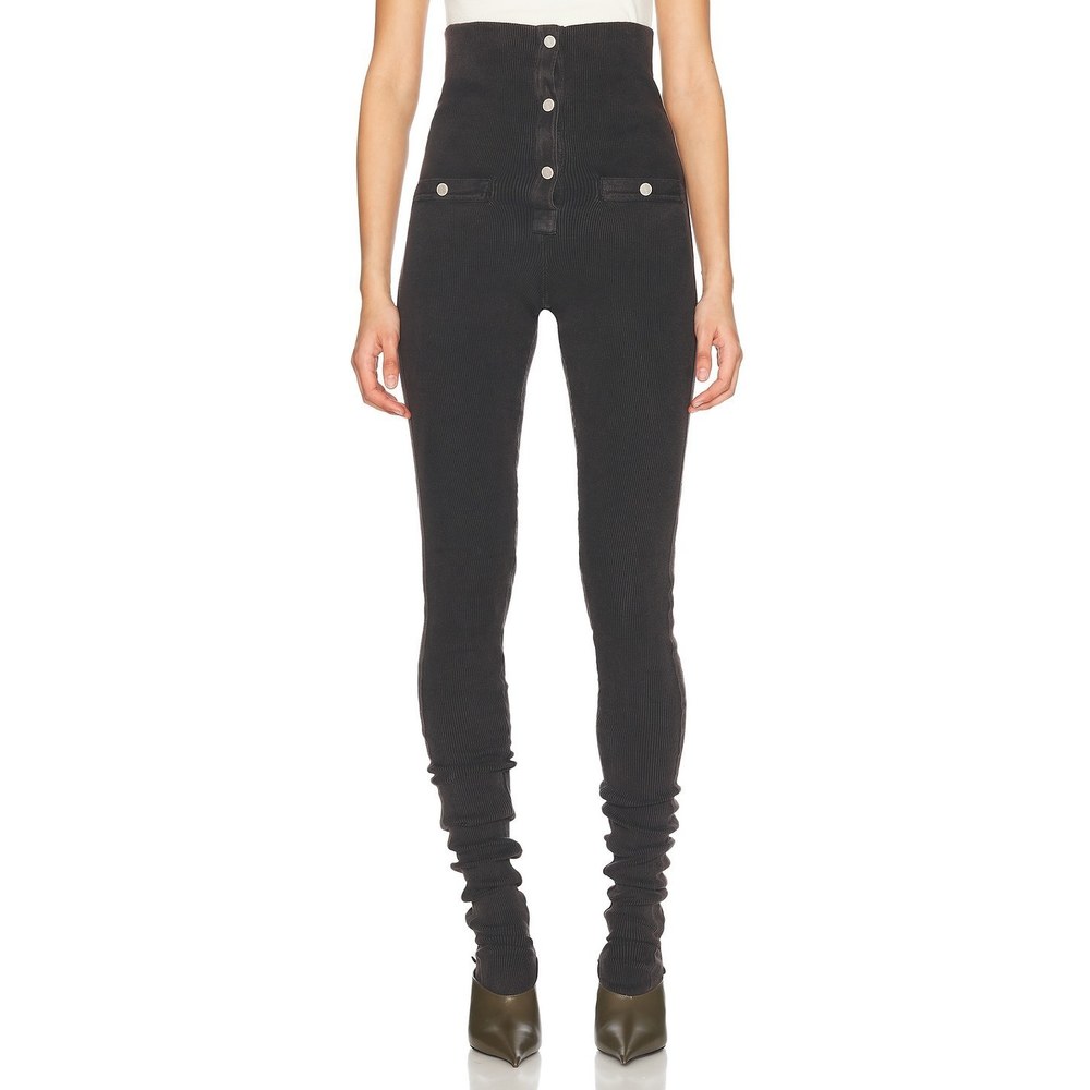 New THE ATTICO Long Pant in Fade Black skinny legging high waisted